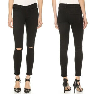 Frame Le Skinny De Jeanne Ribbed Jeans In Dark Wash